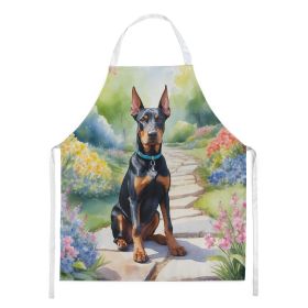 Doberman Pinscher Spring Path Apron Cooking Kitchen Server Baking Crafts Gardening for Adult Women Men, Unisex, Large, Multicolor