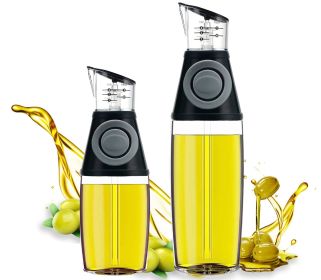 1pc Oil Dispenser Bottle; 17oz Olive Oil Dispenser Oil Sprayer; Clear Glass Refillable Oil And Vinegar Dispenser Bottle With Measuring Scale Pump (Capacity: 250ml)